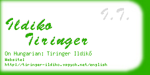 ildiko tiringer business card